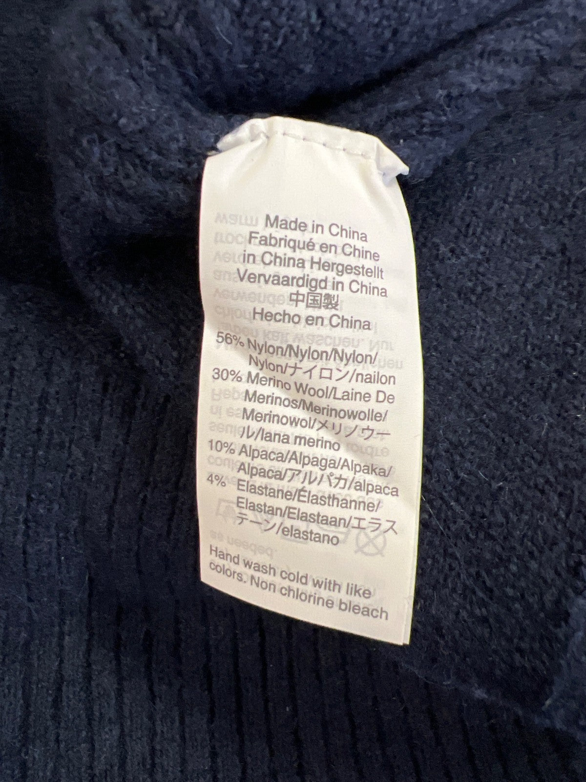 J.Crew Women’s Navy Blue Long Sleeve Wool V-Neck Pullover Sweater - XS