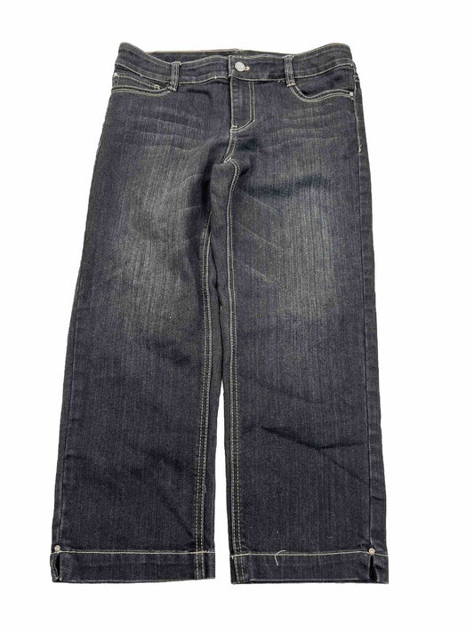White House Black Market Women's Black Denim Cropped Jeans - 4