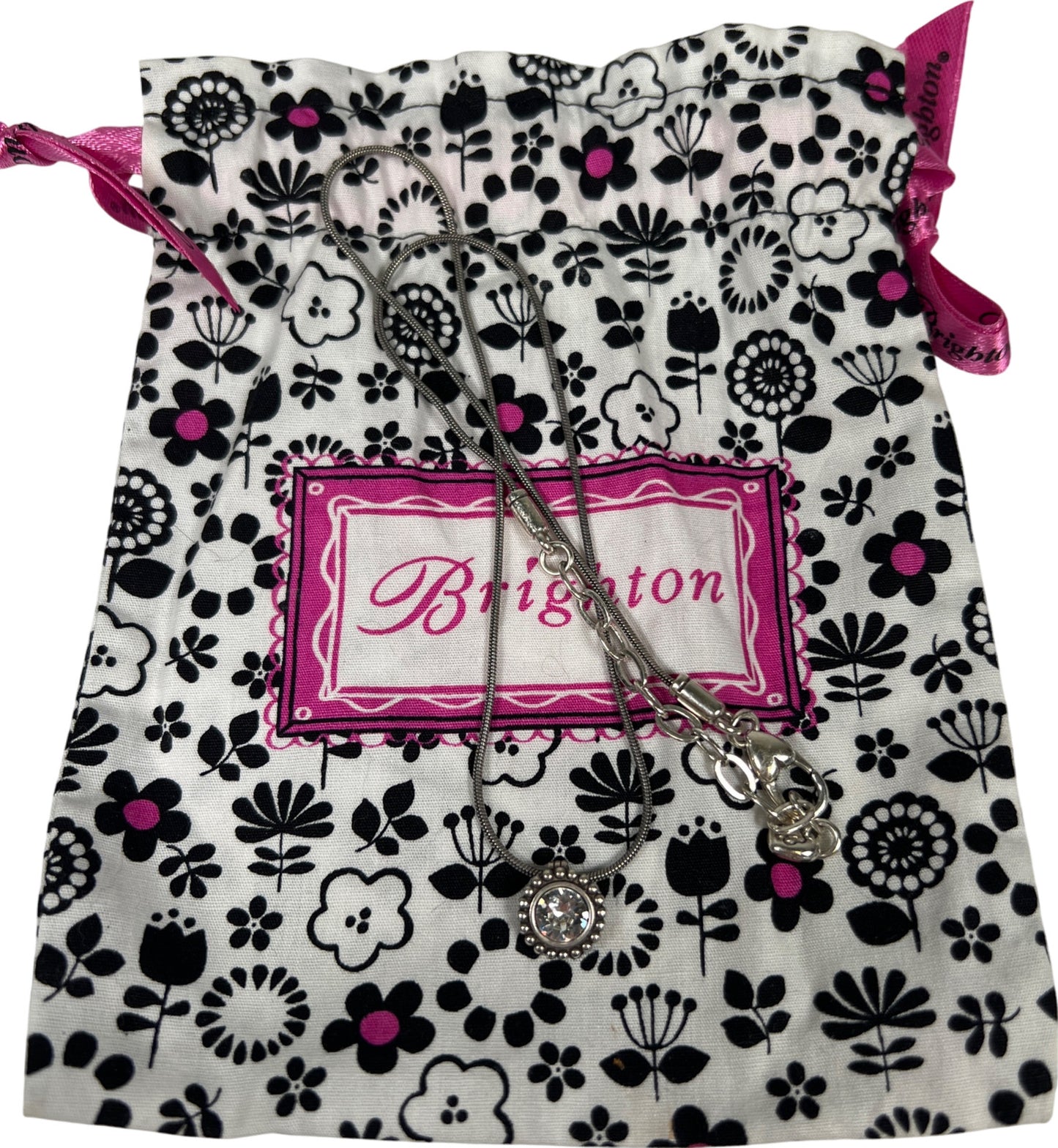 Brighton Silver Tone Fortino Small Pendant 9” Adjustable Necklace