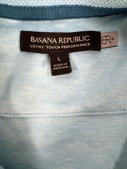 Banana Republic Men's Blue Luxury Touch Performance Polo Shirt - L