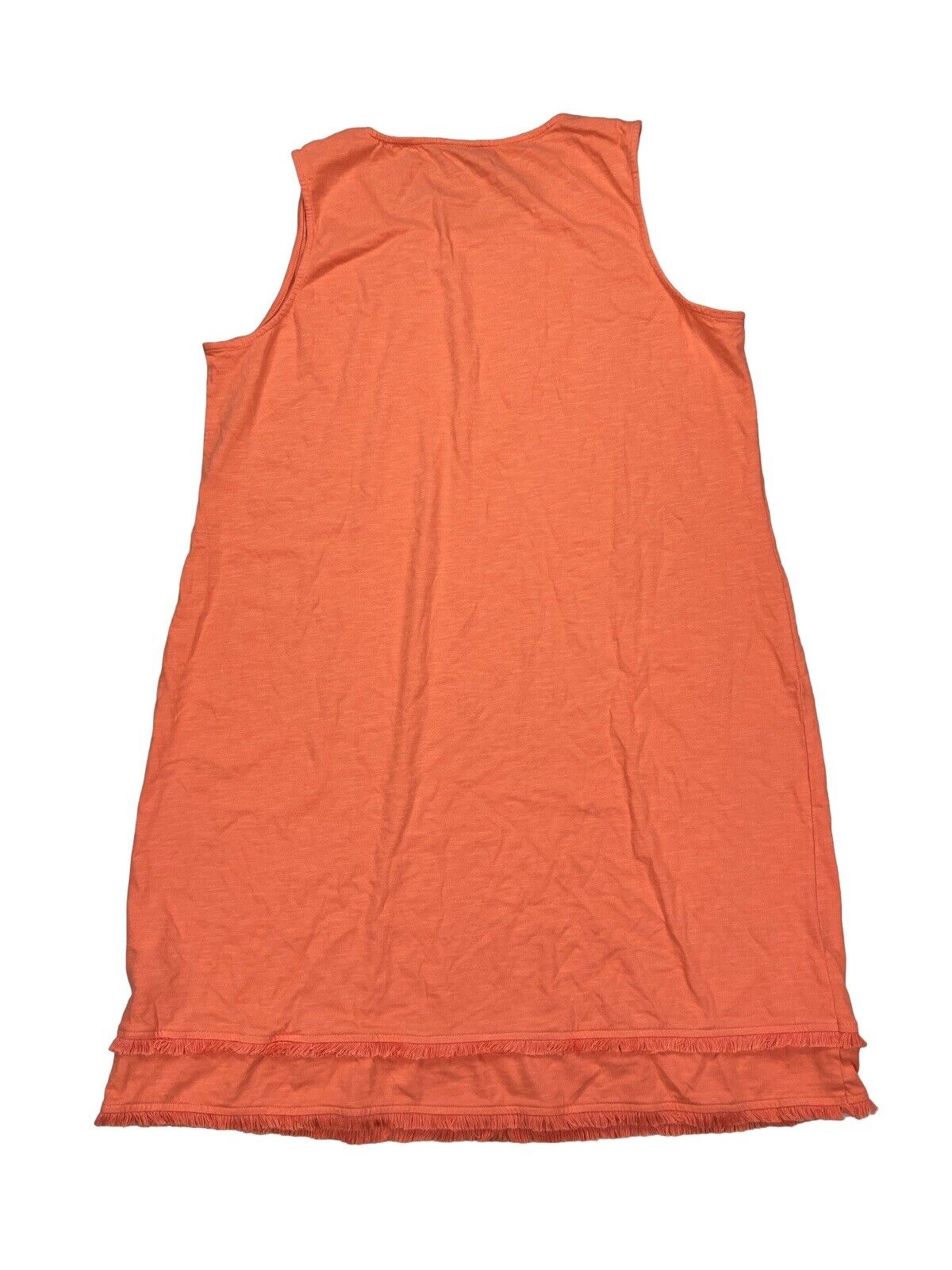 Chico's Women's Orange Sleeveless T-Shirt Fringe Dress - 3/US 16
