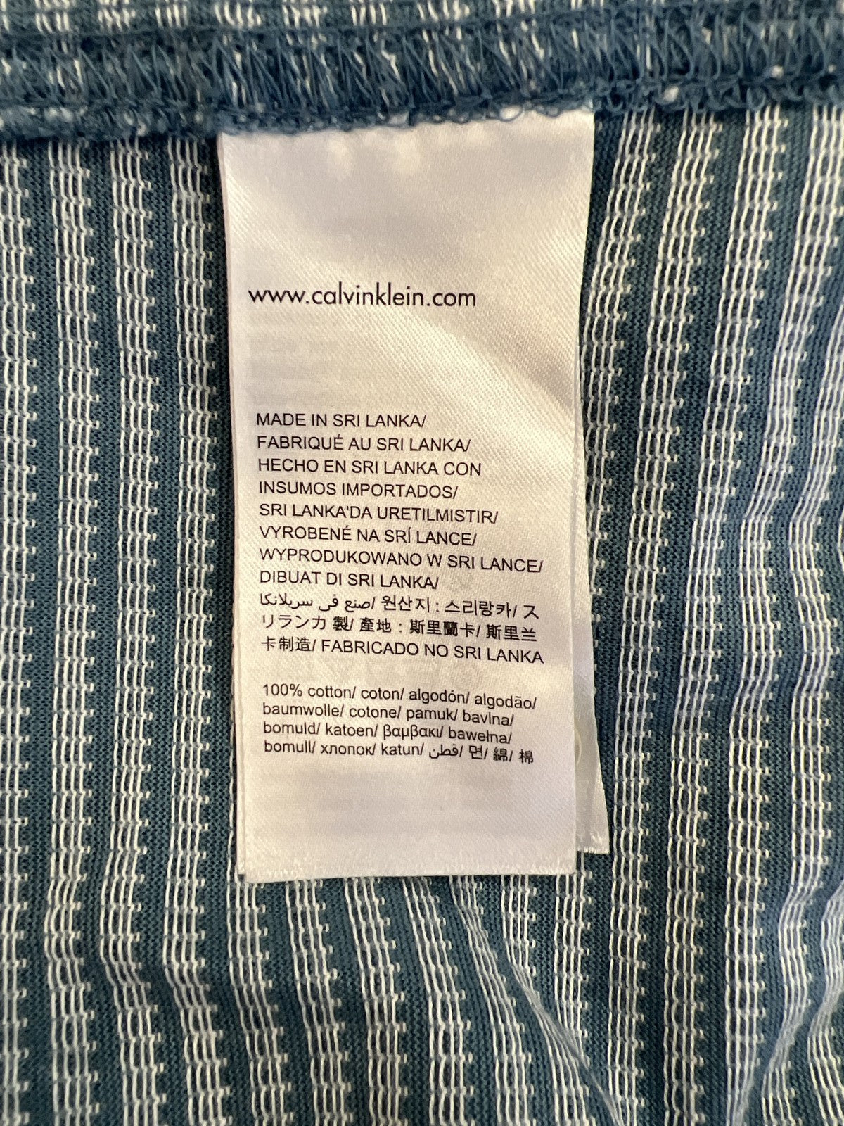 Calvin Klein Men’s Blue Slim Fit Long Sleeve Button Up Shirt - XXL