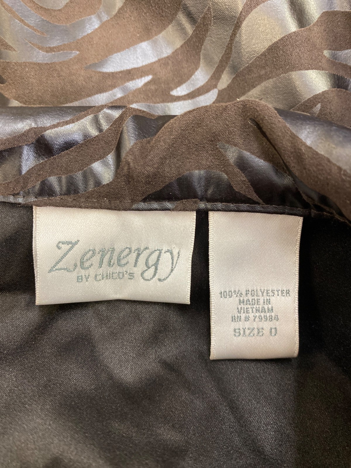 Zenergy by Chico’s Women’s Brown Sleeveless Full Zip Vest - 0/US S