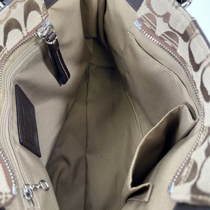 Coach Women's Brown Signature Fabric Hampton Shoulder Bag Purse