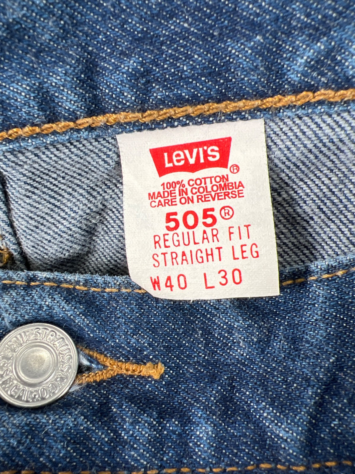 Levi’s Men’s Dark Wash 505 Straight Fit Denim Jeans - 40x30