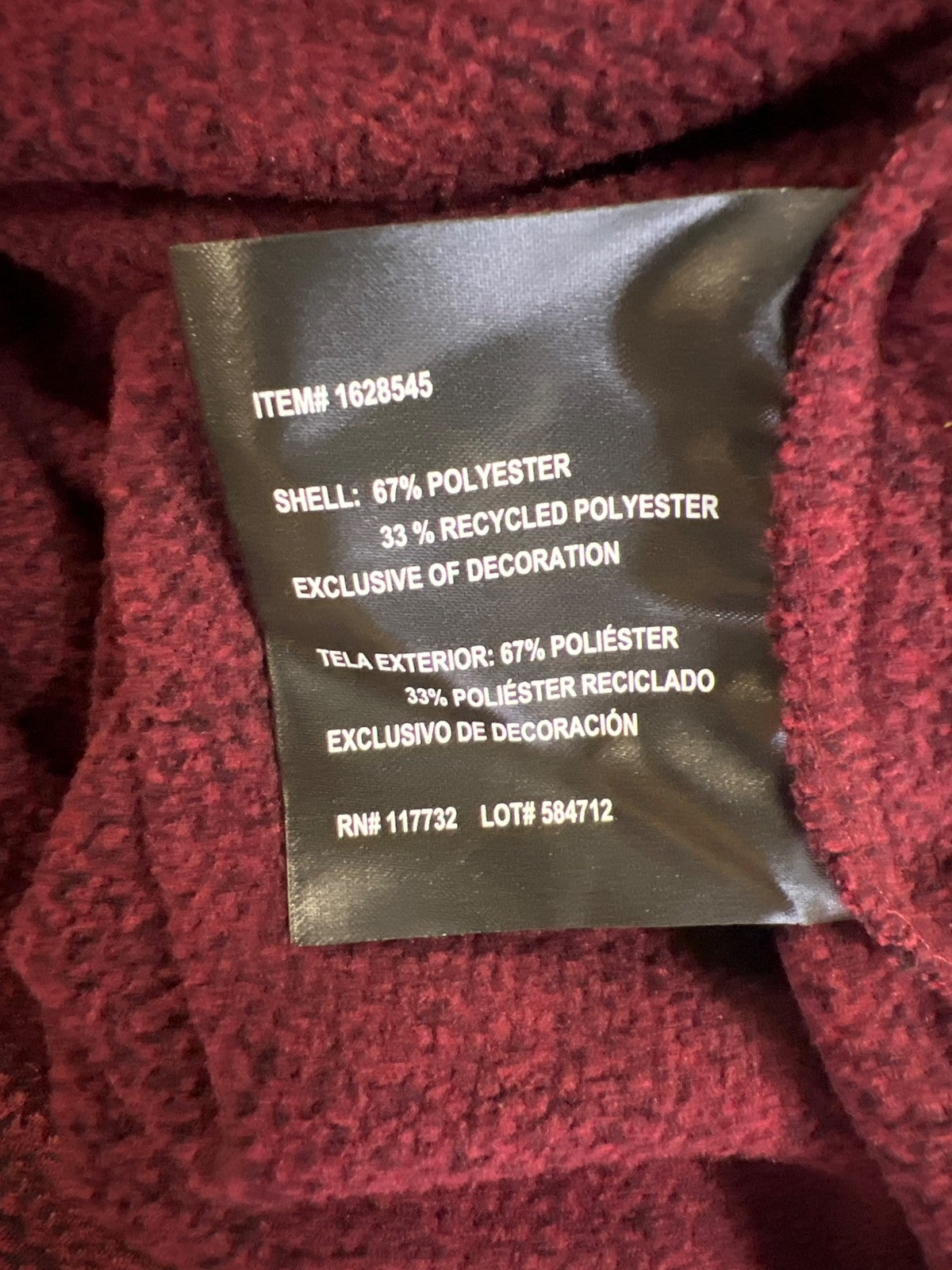 Gerry Men’s Red Heathered Long Sleeve Crewneck Sweatshirt - L