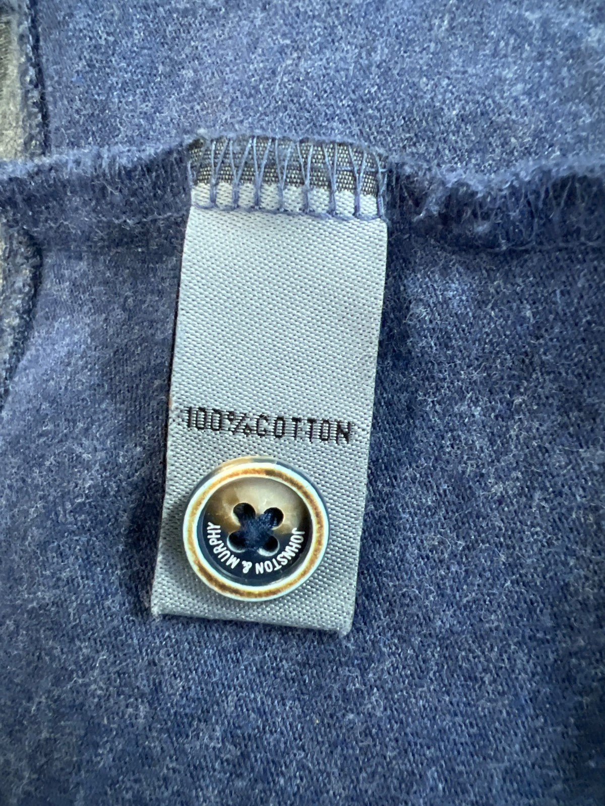 Johnston and Murphy Men’s Gray/Blue Striped Collared Shirt - XL