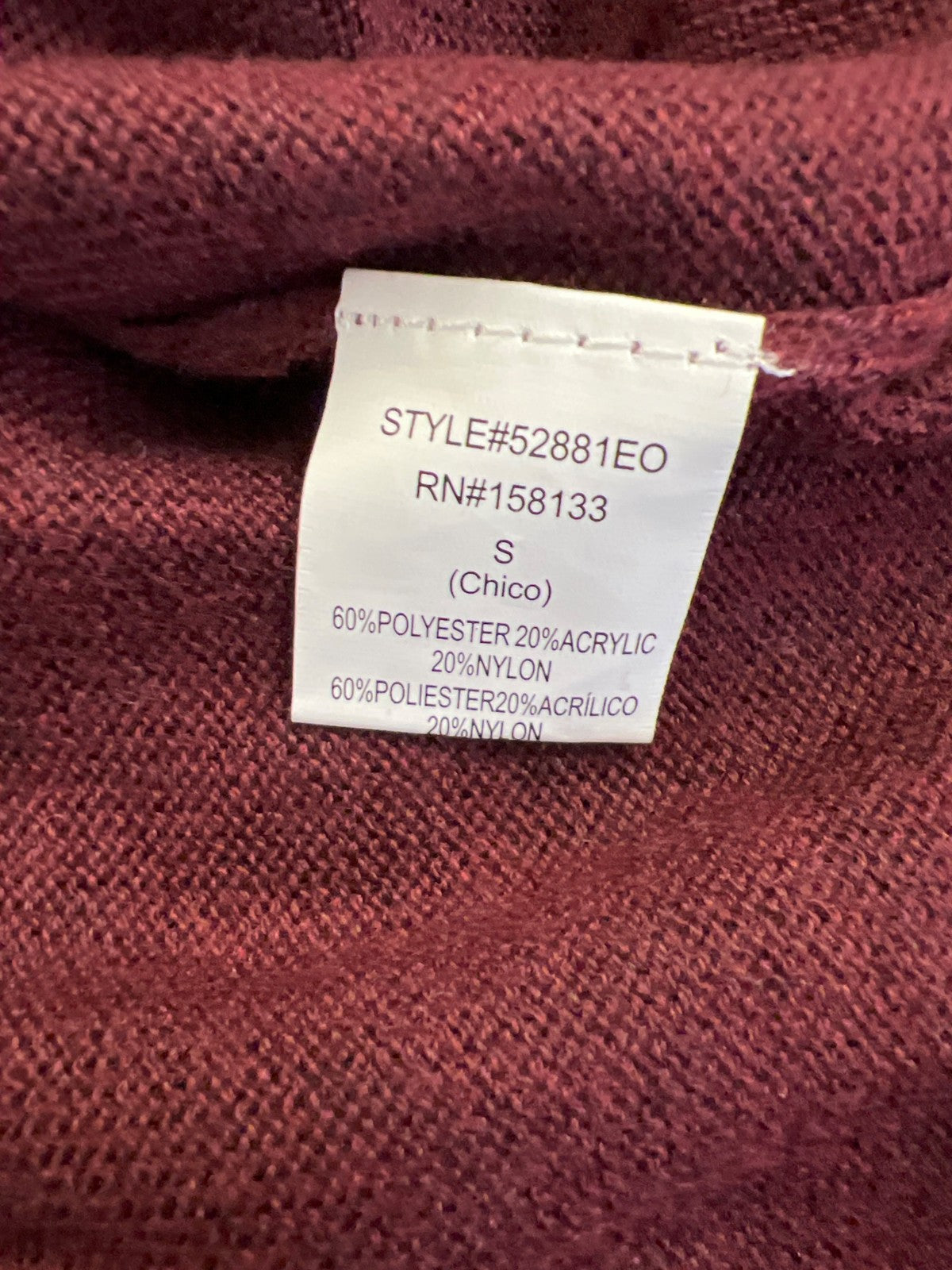 Staccato Women’s Burgundy Long Sleeve Thin Knit Button Accent Sweater - S