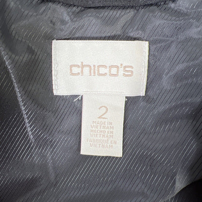 Chico's Women's Black Open Front Blazer Jacket - 2/US 12