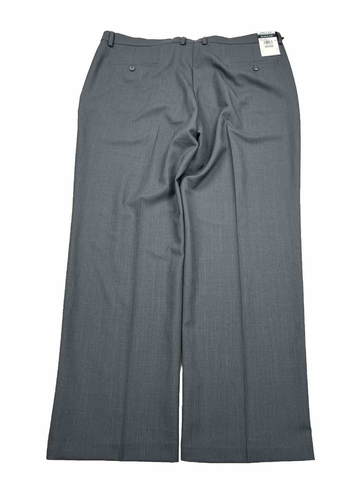 NEW Haggar Men's Gray Tailored Fit Flat Front Dress Pants - 40x30