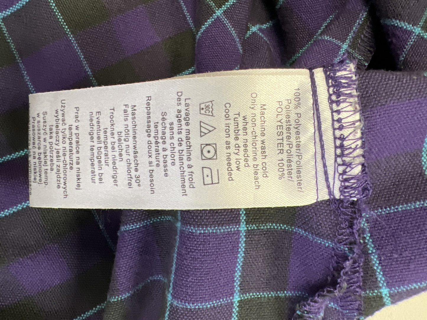 Burton Men’s Purple/Black Plaid Long Sleeve Button Up Shirt - M