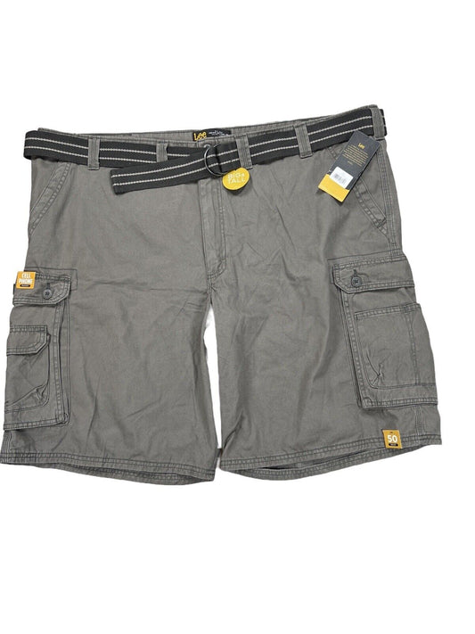 NEW Lee Men's Gray Cargo Shorts with Belt - Big 50
