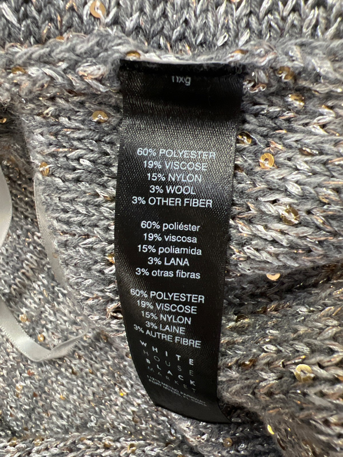 White House Black Market Women’s Gray Sequin Long Sleeve Cardigan - XS