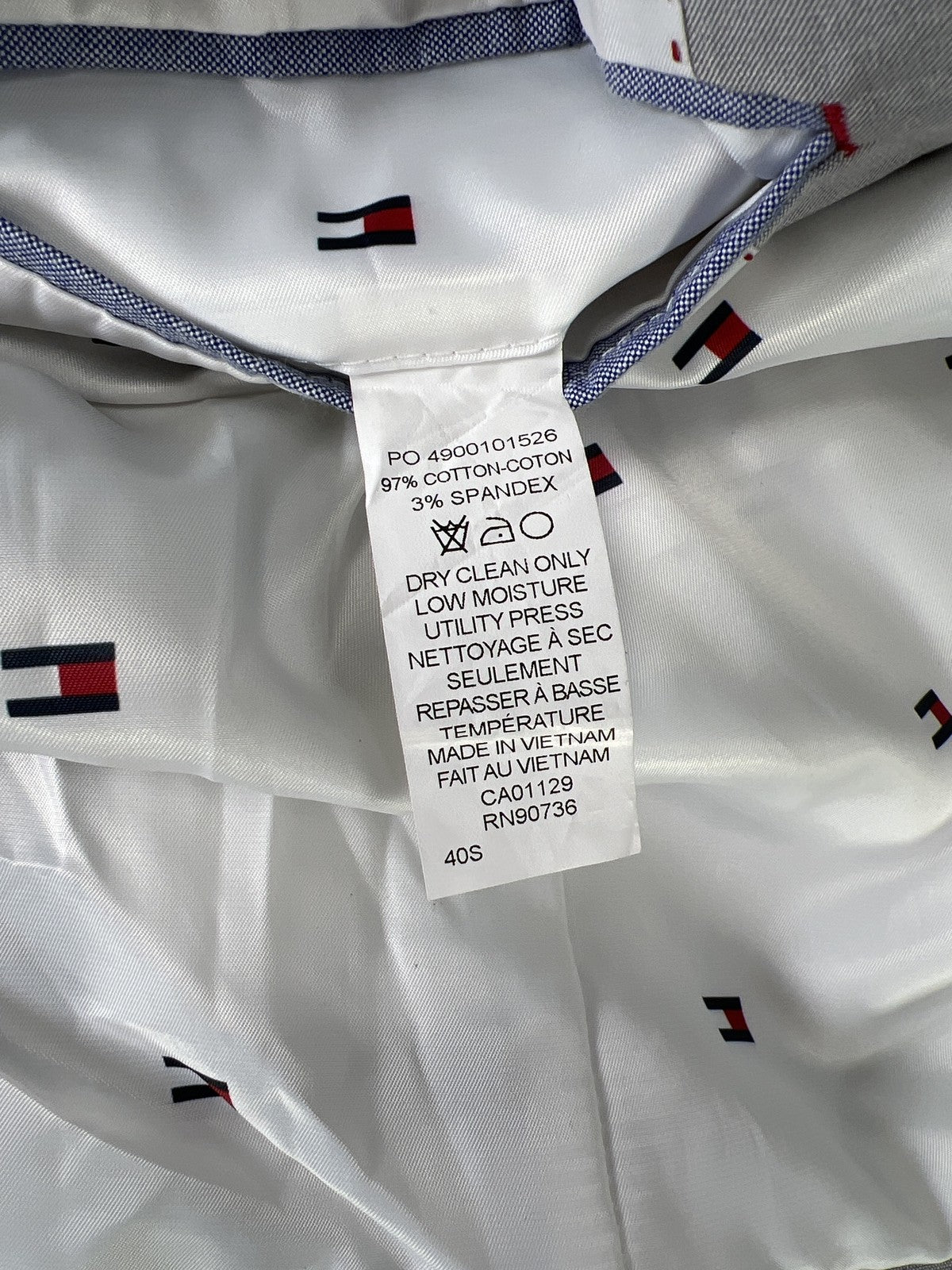 Tommy Hilfiger Men’s Gray 2 Button Long Sleeve Blazer Jacket - 40s