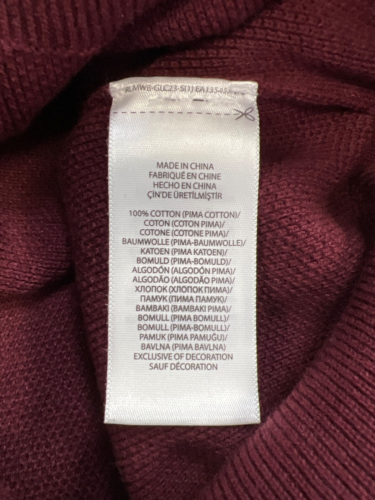 Polo Ralph Lauren Men’s Burgundy 1/4 Zip Long Sleeve Pullover Sweater - XL