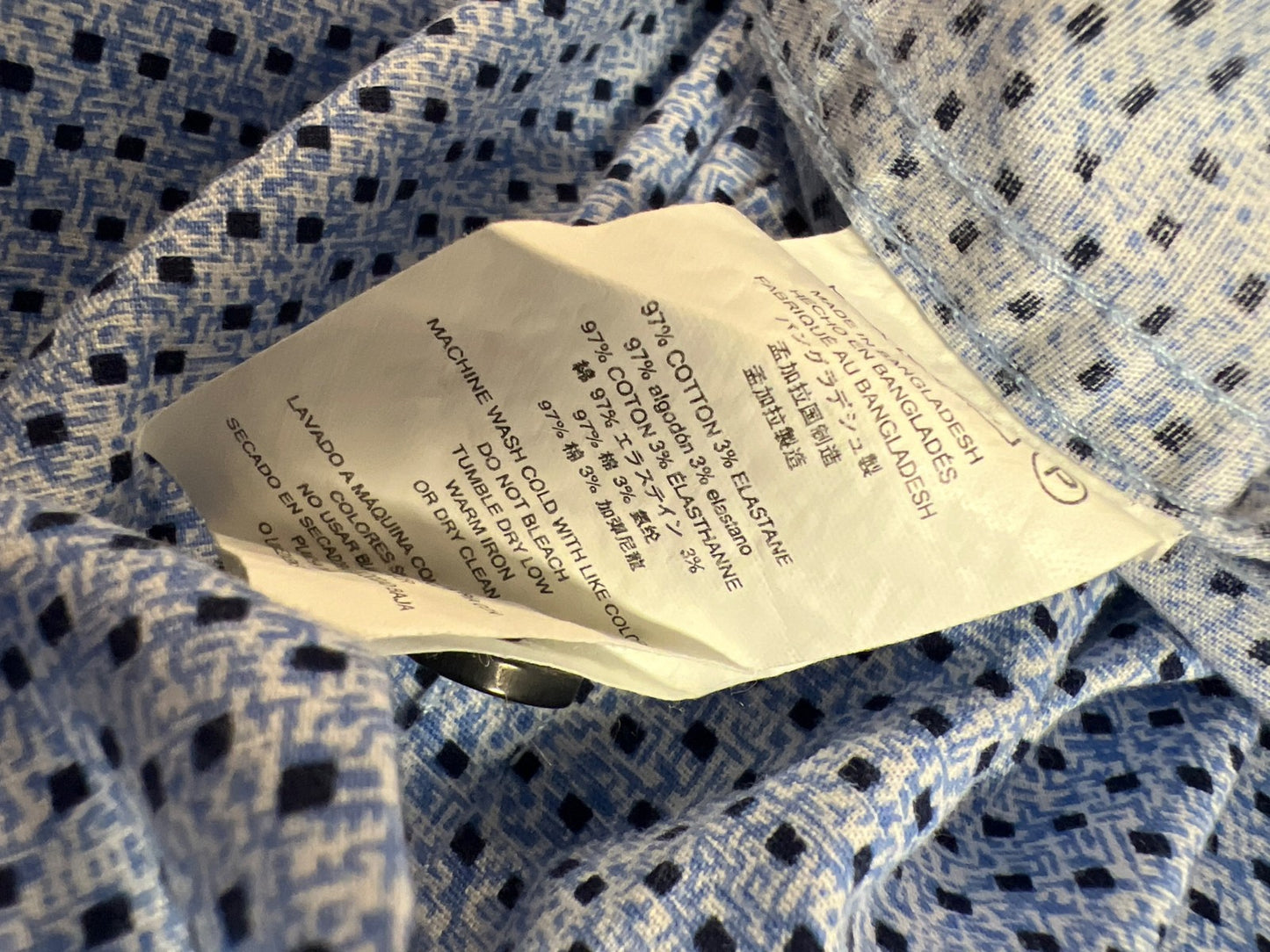 Michael Kors Men’s Blue Long Sleeve Classic Fit Button Up Shirt - XL