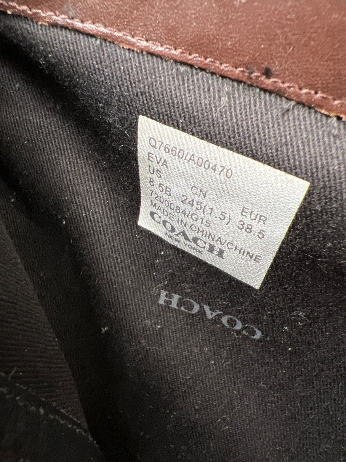 Coach Women’s Brown Leather Eva Full Zip Riding Boots - 8.5