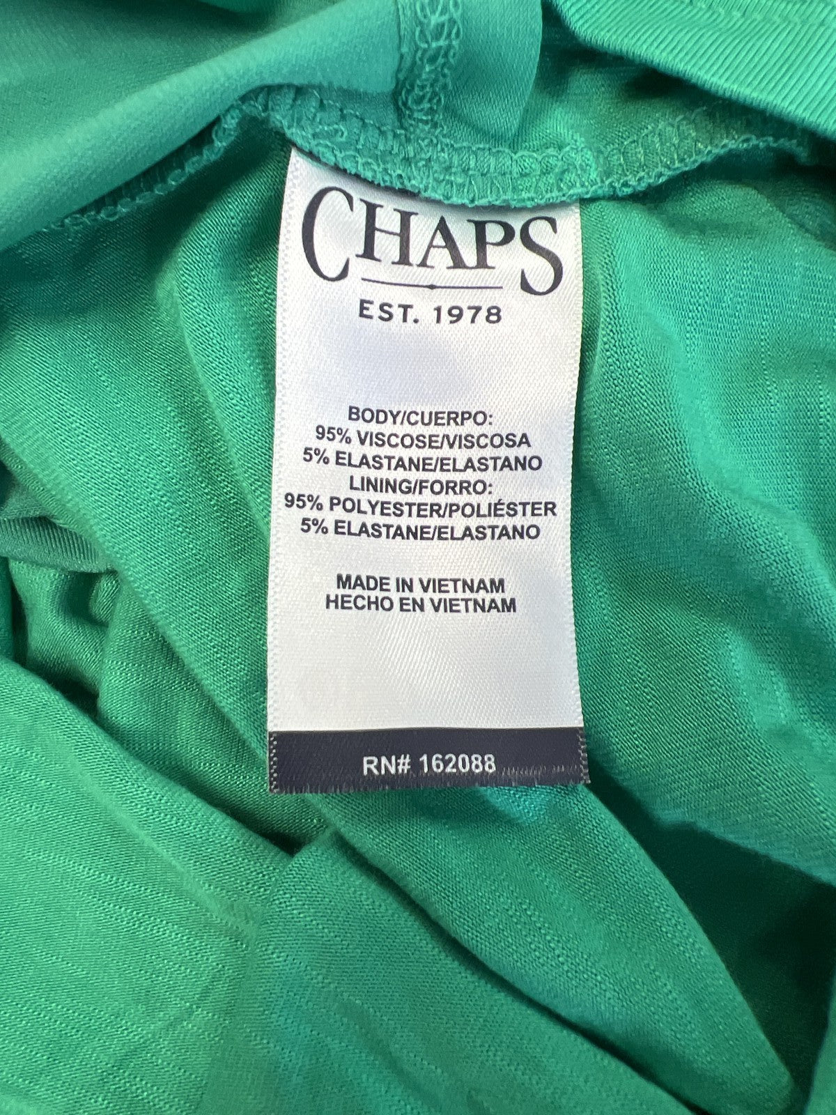 Chaps Women’s Green Crewneck Knit Short Sleeve T-Shirt Dress - L