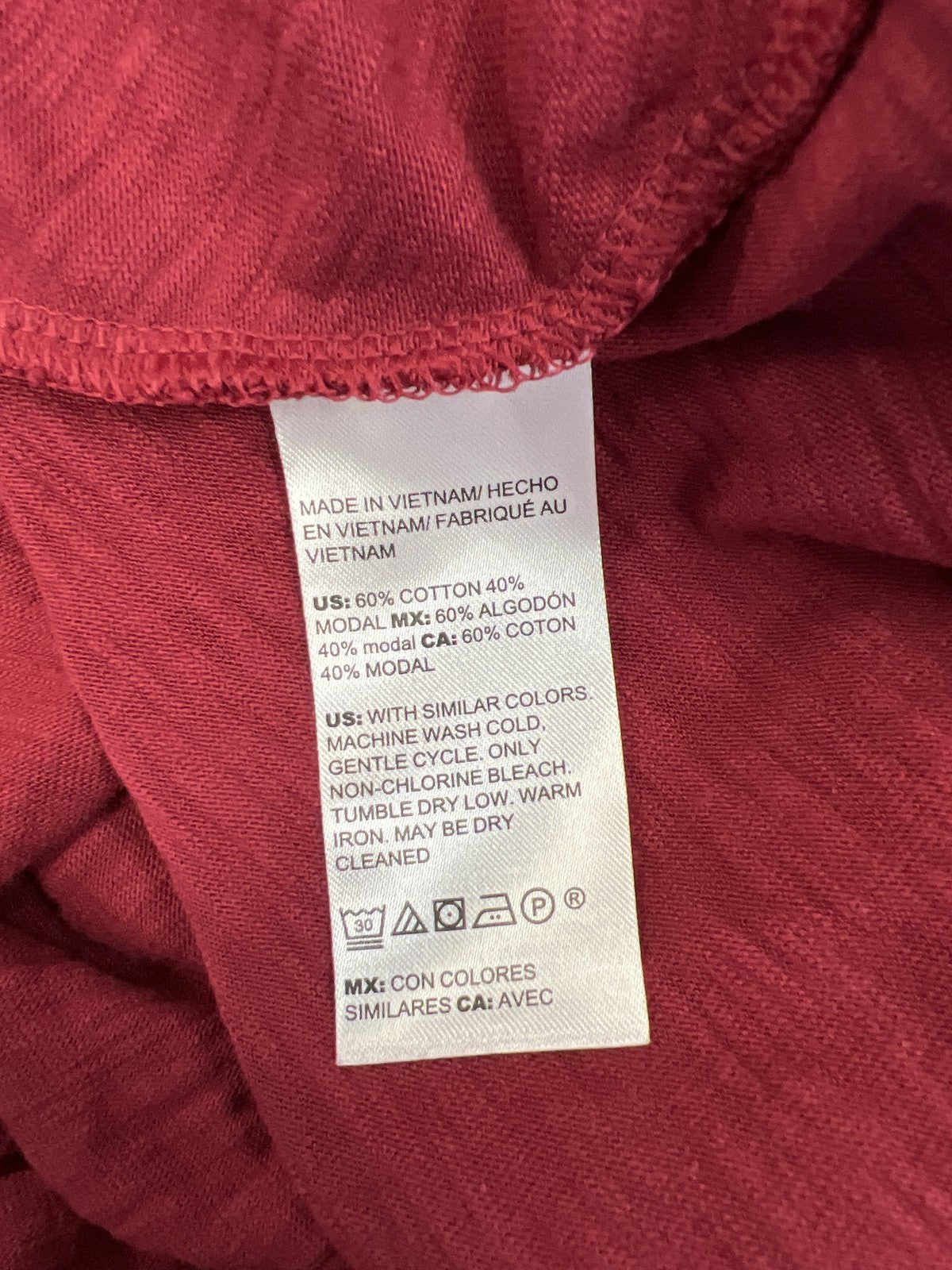 Chico’s Women’s Red Short Sleeve Tie Side T-Shirt Dress - 3P/ 16 Petite