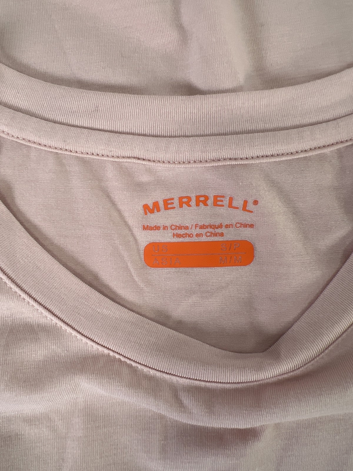 Merrell Women’s Light Pink Short Sleeve Athletic T-Shirt - S