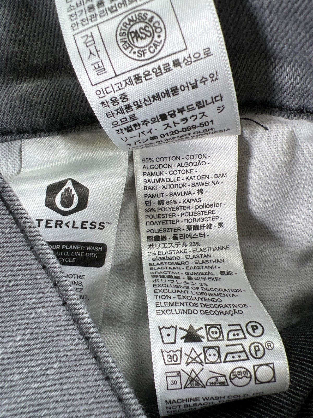 Levi’s Men’s Gray 511 Slim Fit Straight Leg Denim Jeans - 31x32