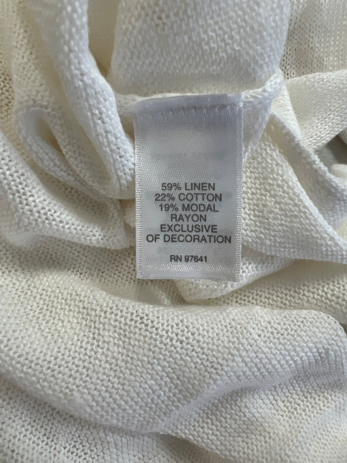 J.Jill Women’s White 3/4 Sleeve Lace/Crochet Top Thin Sweater - M