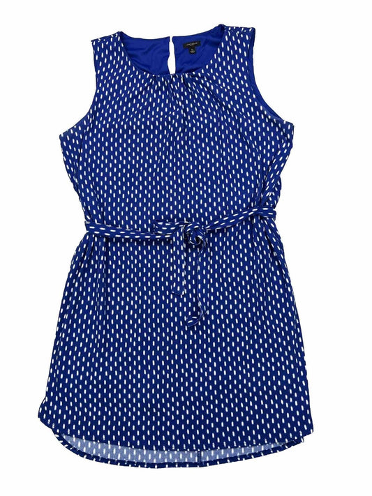 Ann Taylor Women's Blue Sleeveless Tie Front Shift Dress - XL