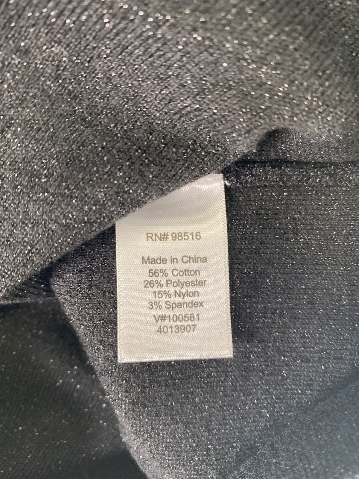 Coldwater Creek Women's Black Metallic Short Sleeve Sweater Sz L/14