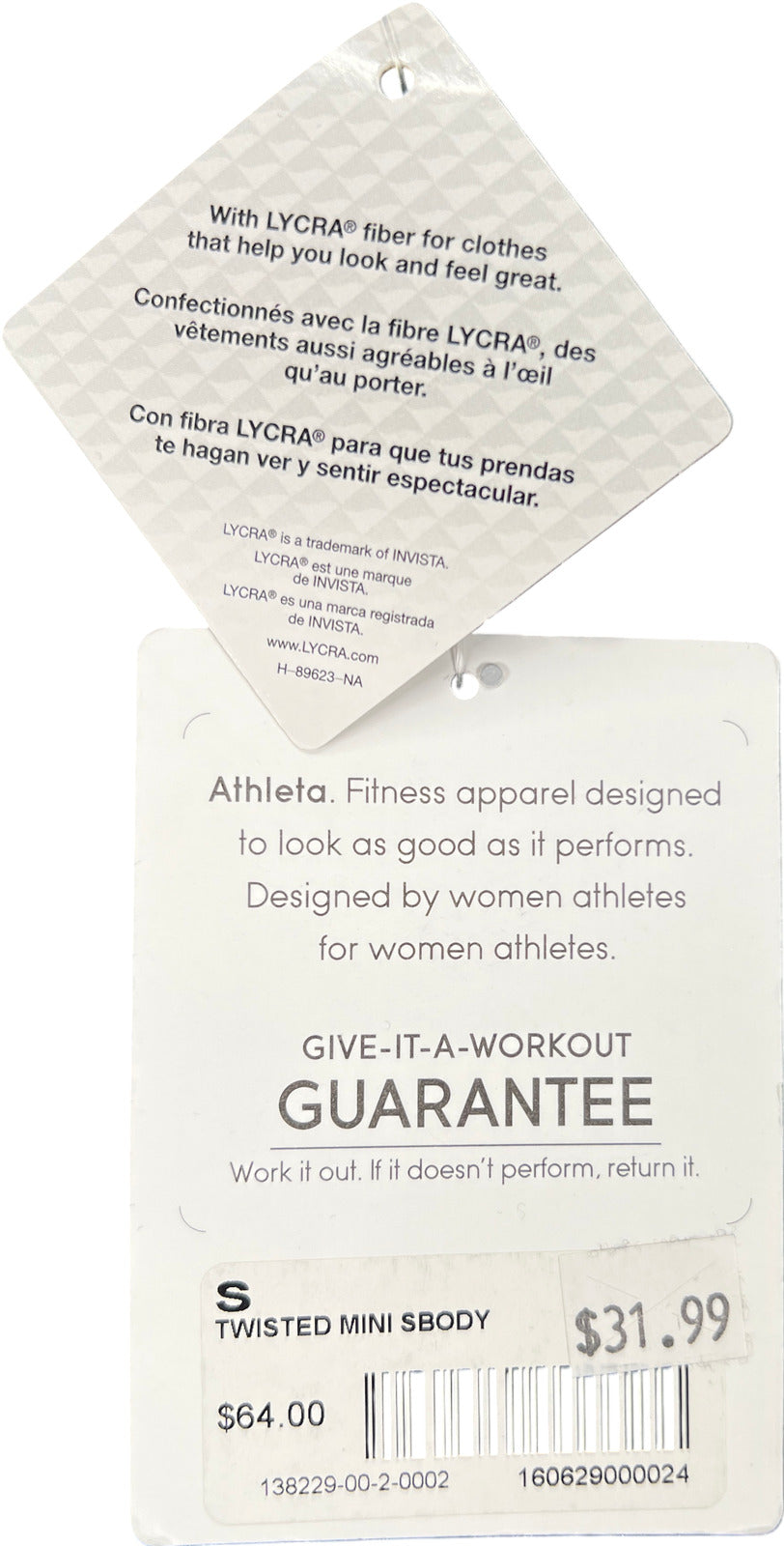 NEW Athleta Women’s Gray Stretch Twisted Mini Body Skirt - S