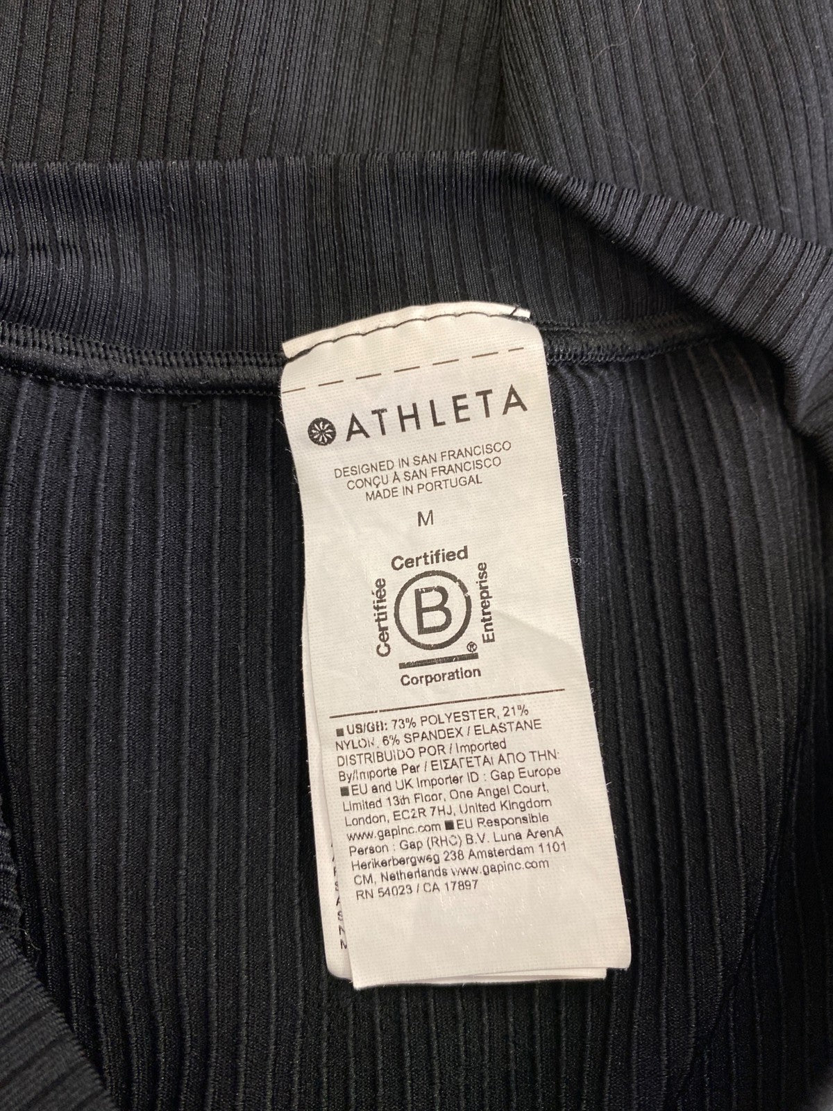 Athleta Women’s Black Ribbed Renew Seamless Muscle Tank Top - M