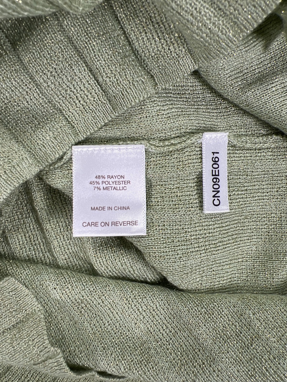 NEW Eva Mendes NYC Women’s Green Metallic Knit Pull On Midi Skirt - S