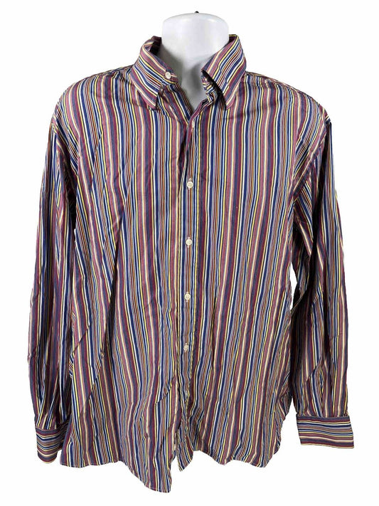 Paul and Shark Men's Multi-Color Striped Button Up Shirt - XL