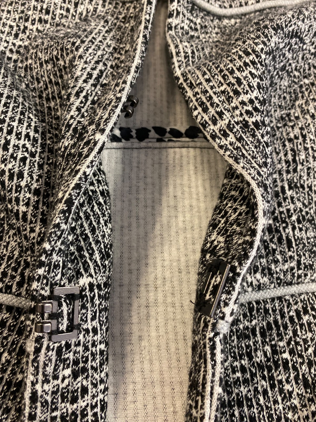 Cabi Women’s Black/Gray The Times 3/4 Sleeve Hook Close Blazer Jacket - XL