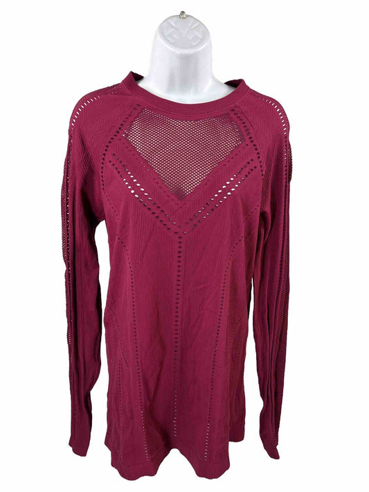 Athleta Women's Maroon/Red Oxygen Long Sleeve Athletic Shirt - L