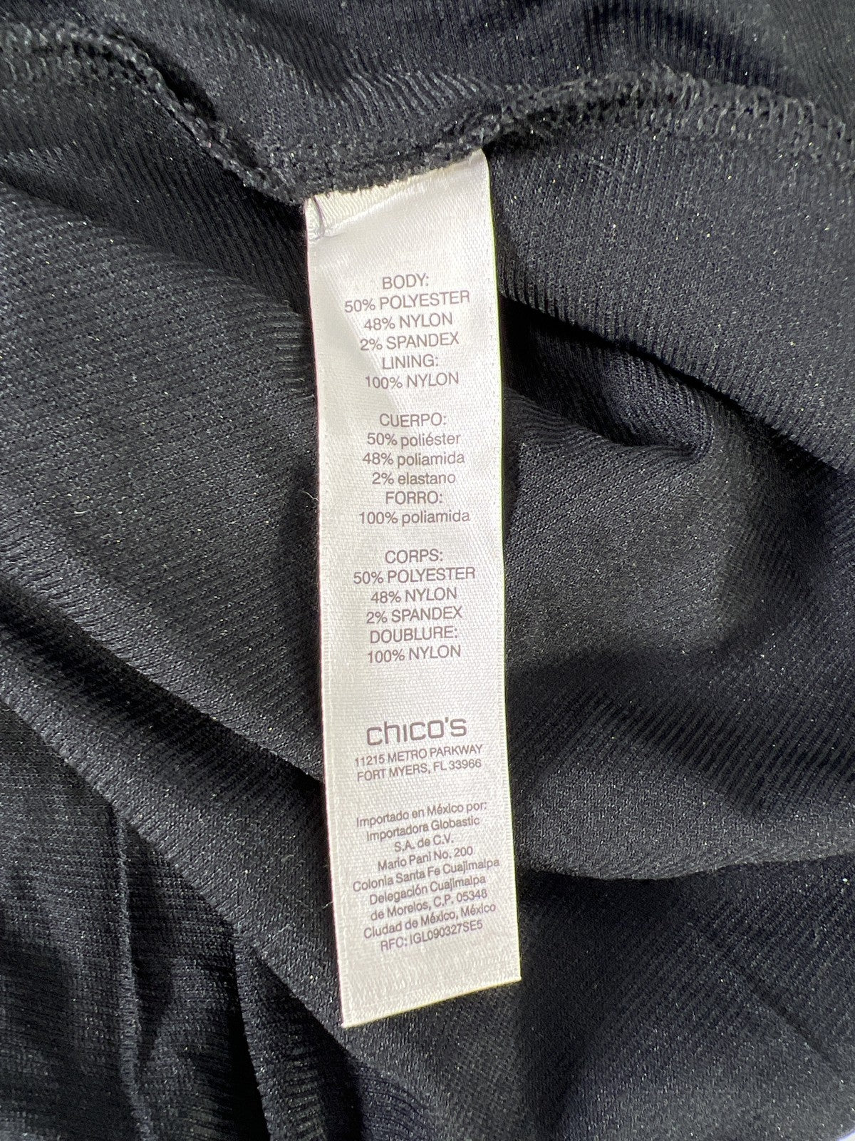 Chico’s Women’s Black & Gold Foil Lace Top - 1/US 8