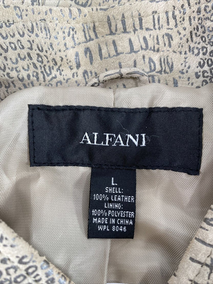 Alfani Women's Beige Suede Long Sleeve Full Zip Basic Jacket - L