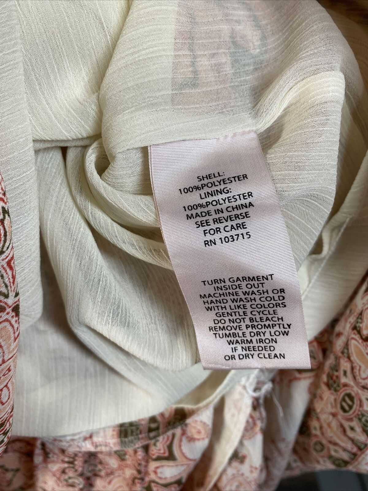 Nanette Lepore Women's White/Pink Paisley Sheer Cap Sleeve Dress Sz 8