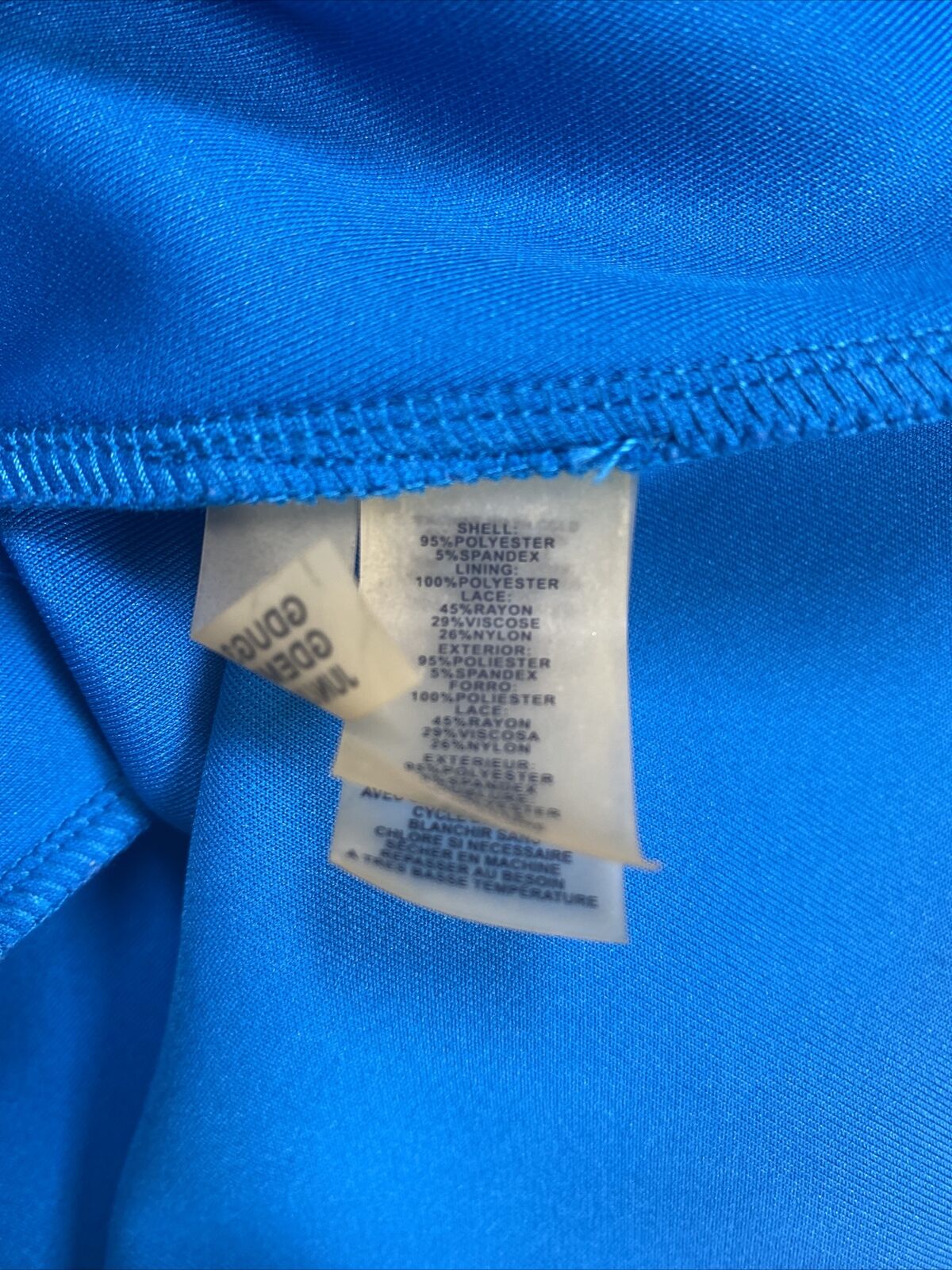 Guess Women's Blue Lace Accent Sleeveless Shift Dress - 12