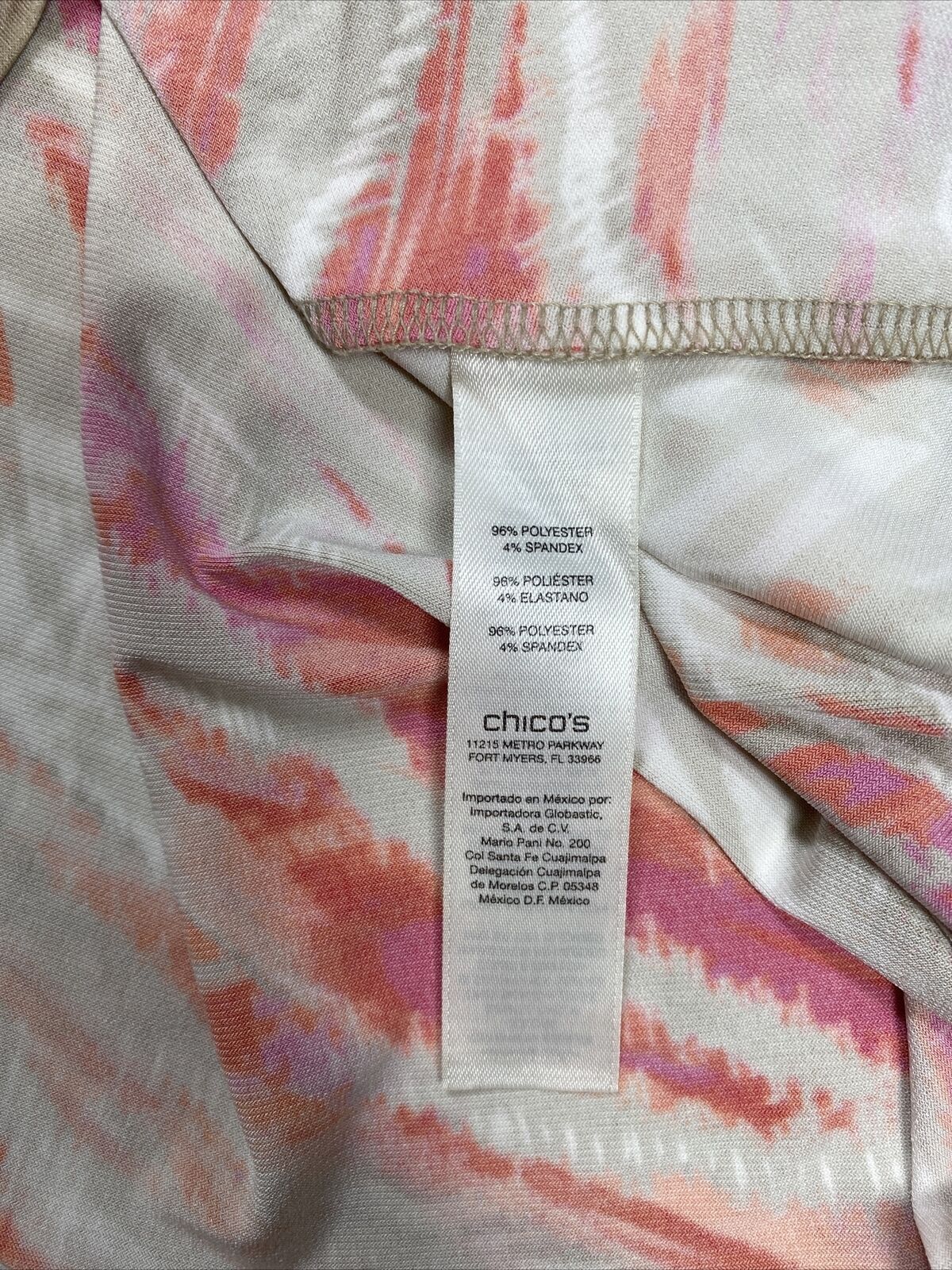 Chico's Women's Beige & Red Stretch Asymmetrical Pull On Skirt - 0/US 4