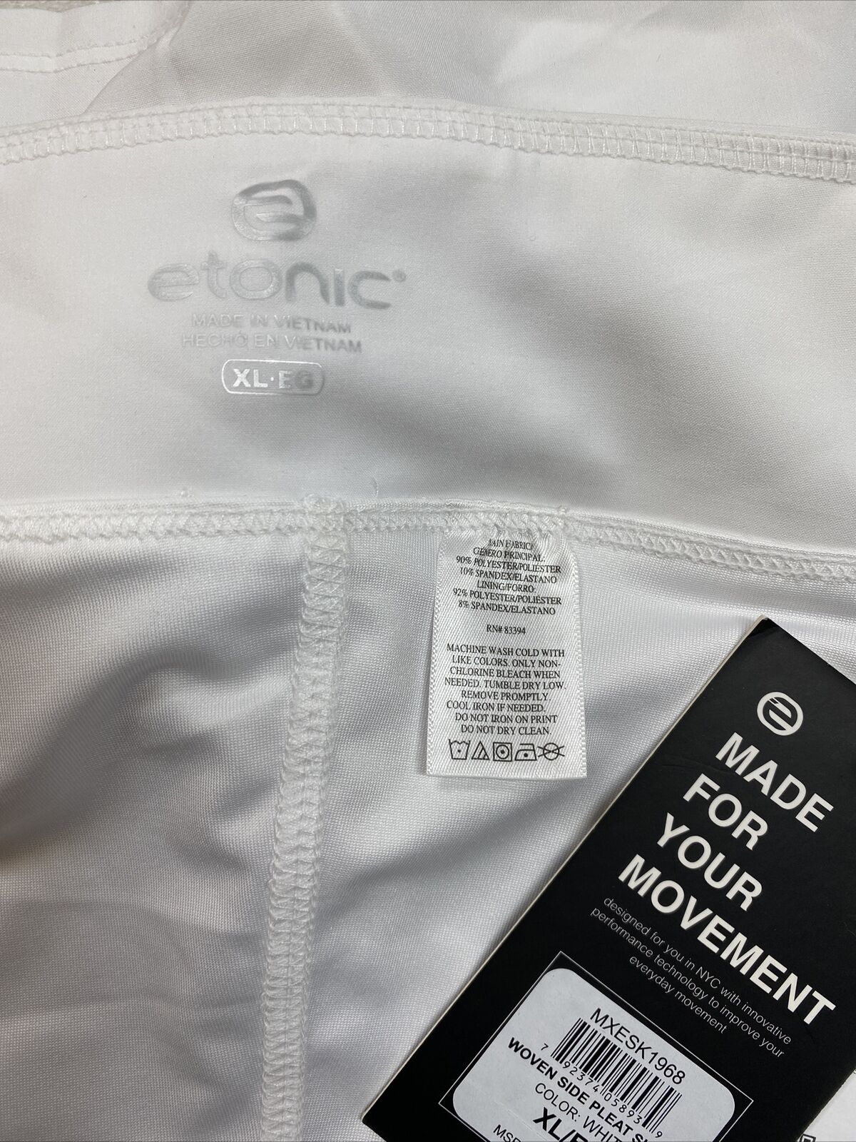 NEW Etonic Women's White Pleated Side Lined The Every Day Skort - XL