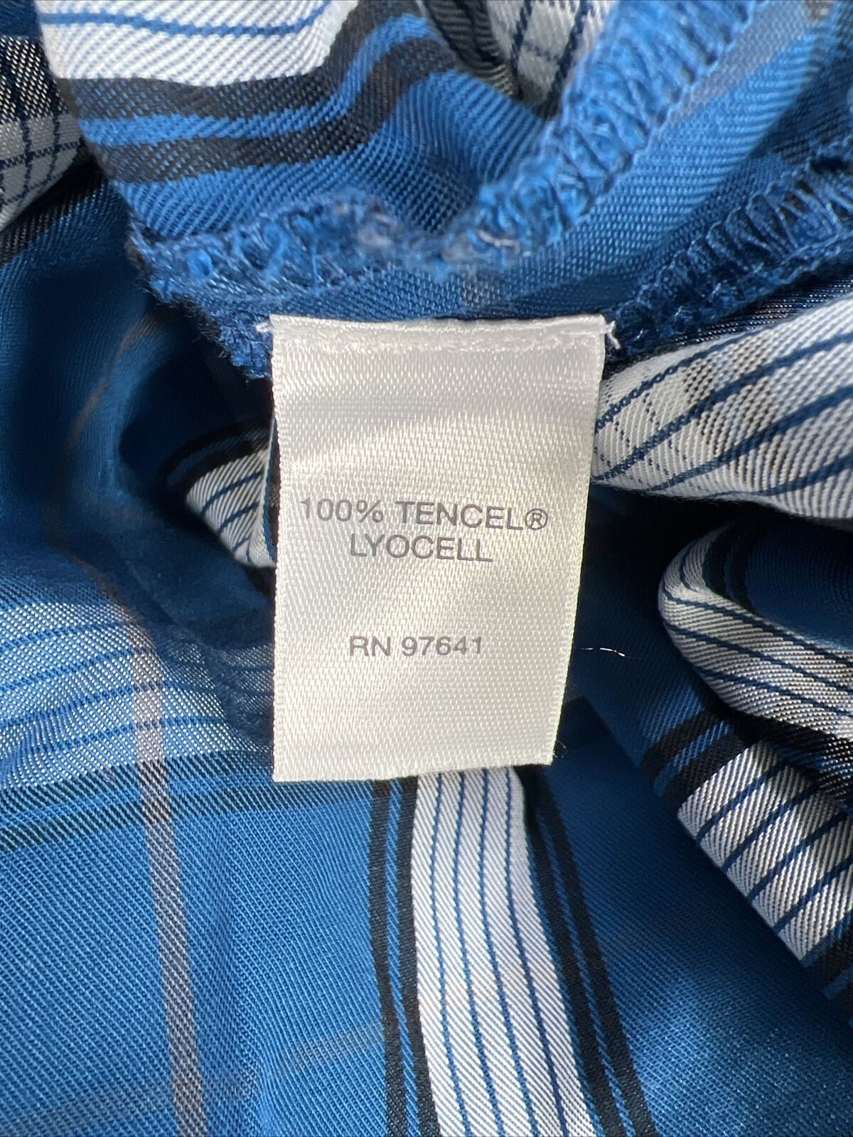 J.Jill Women's Blue Plaid Long Sleeve Hi-Low Blouse - S