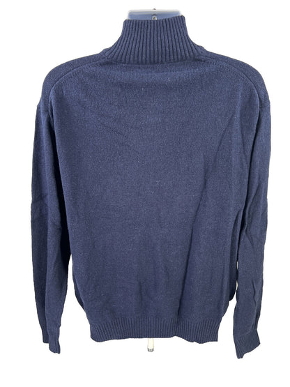 NEW Perry Ellis Men's Navy Blue Shawl Neck Wool Blend Sweater - XL