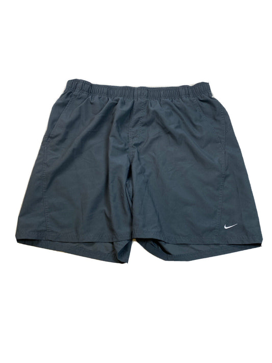 Nike Men's Gray Unlined Stretch Waist Swim Shorts - XXL