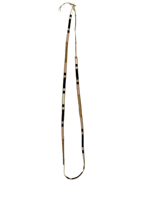 Lulu Dharma Women's Black & Gold Beaded Necklace