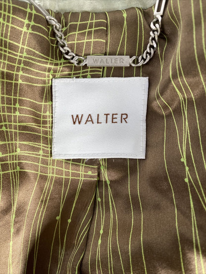 WALTER Women's Green Wool Blend Open Front Blazer Jacket Sz M