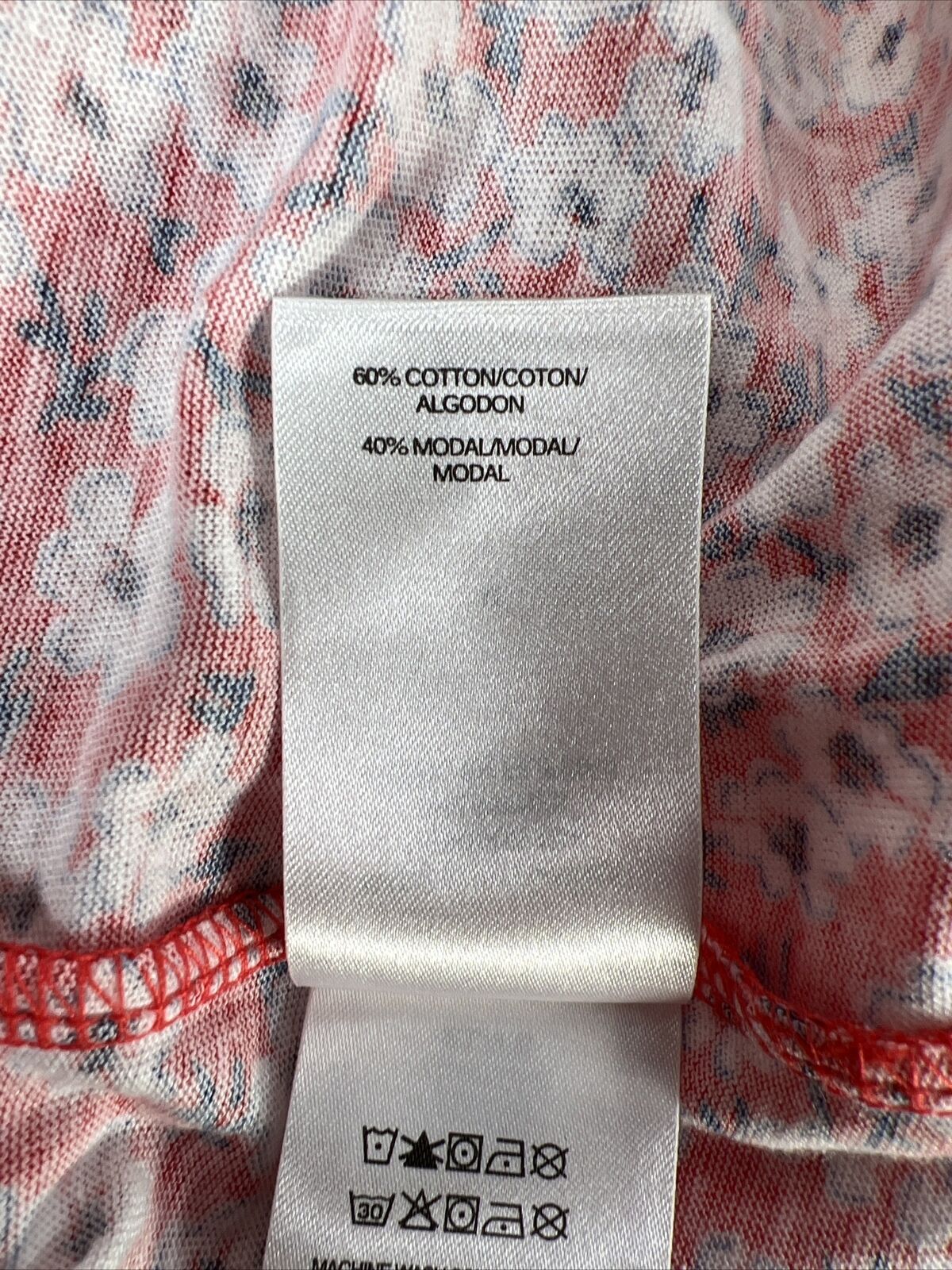 Lucky Brand Women's Red Floral Short Sleeve T-Shirt - M