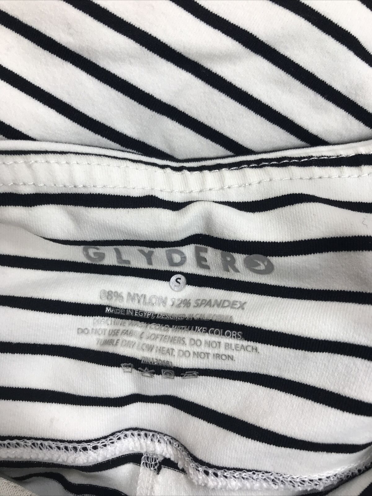 Glyder Women's White/Black Striped Cropped Leggings - S