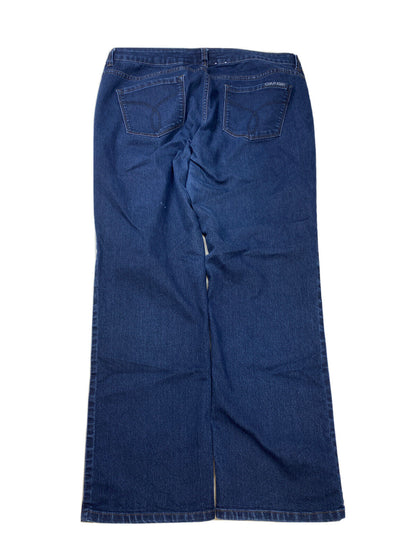 Calvin Klein Women's Dark Wash Straight Fit Denim Jeans - 14