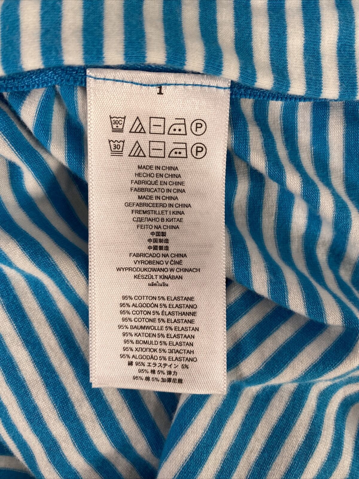 Michael Kors Women's Blue/White Striped Cold Shoulder Side Zip Shirt - S