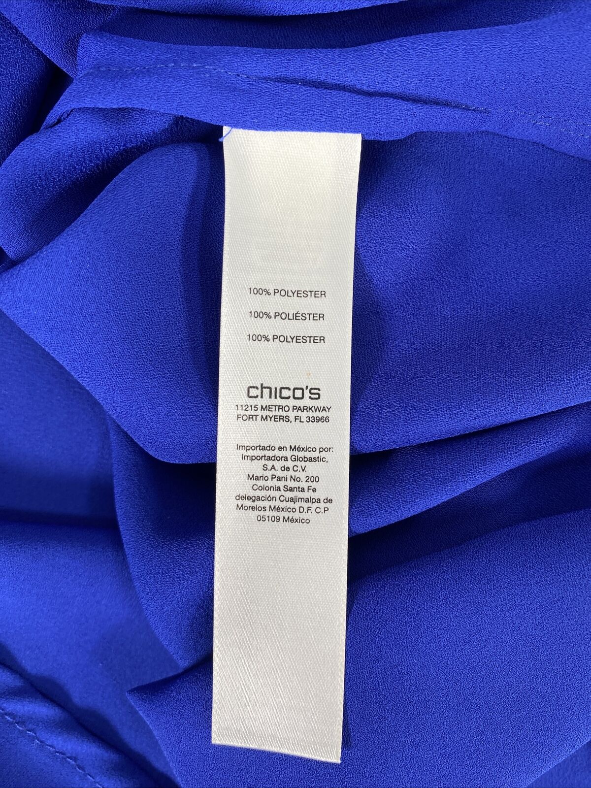 Chico's Women's Blue Short Sleeve Sheer Tunic Top Blouse - 0/US S